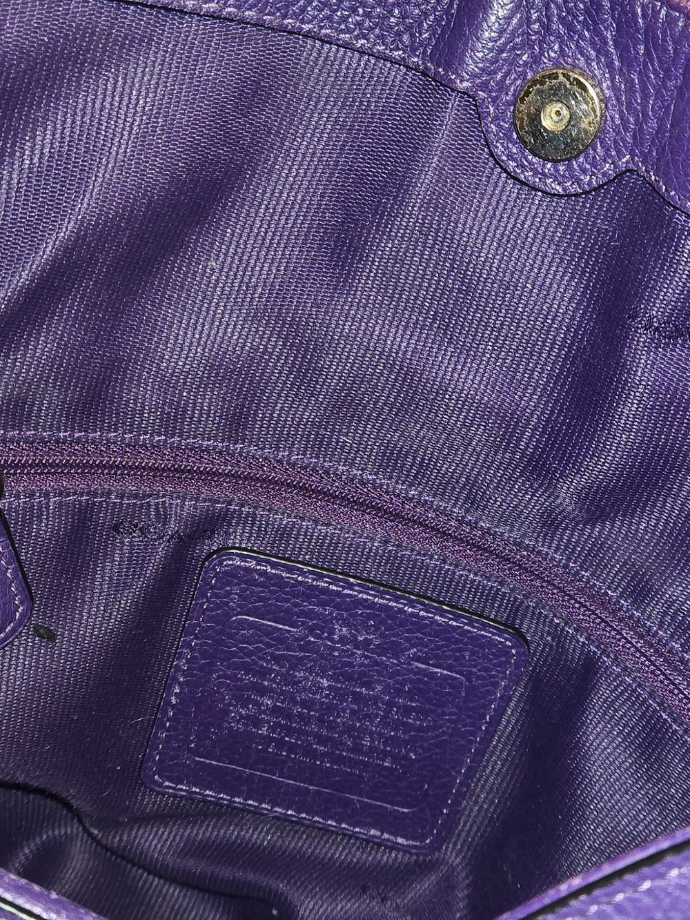 Coach Purple Leather Shoulder Tote - Picture 7 of 16